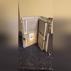 New Elegant Gray Wallet with Wristlet